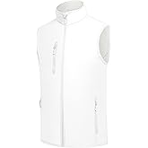 Men's Softshell Vest Fleece-Lined Windproof Sleeveless Jacket for Travel Hiking Fishing Running Golf