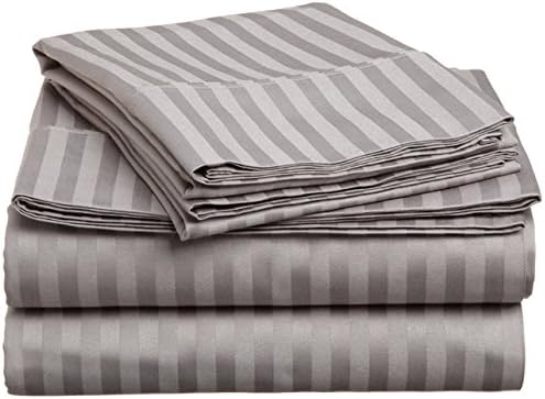 Bella kline Bedding 1800 Series 4 pc Bed Sheet Set with Pillowcases Hypoallergenic, 1 Soft Silky Luxurious Feel, Fitted and Flat Sheets Lifetime - Twin Size, Silver Light Grey
