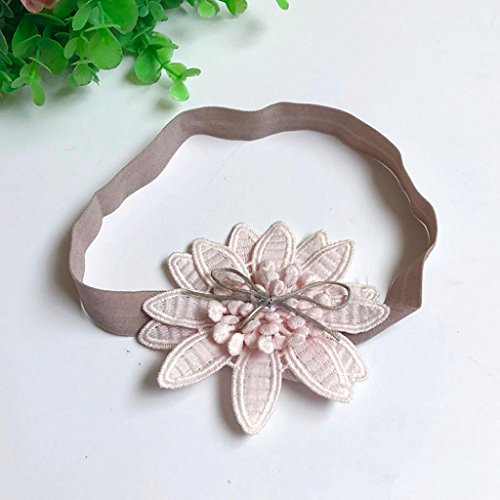 DIGOOD Toddler Baby Girls Boys Flower Ribbon Hairband Party Head Decor Accessories (Pink)