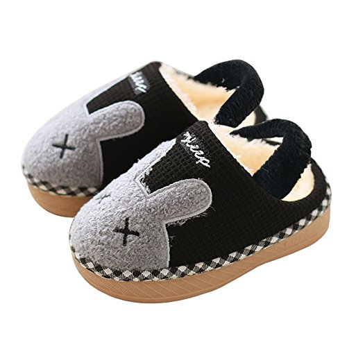 image for SITAILE Cute Home Shoes, Kids Fur Lined Indoor House Slippers Bunny Wa