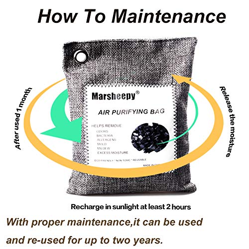 image for Marsheepy 12 Pack Natural Bamboo Activated Charcoal Air Purifying Bags
