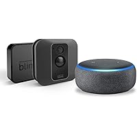 Echo Dot (Charcoal) with Blink XT2 Outdoor/Indoor Smart Security Camera - 1 camera kit