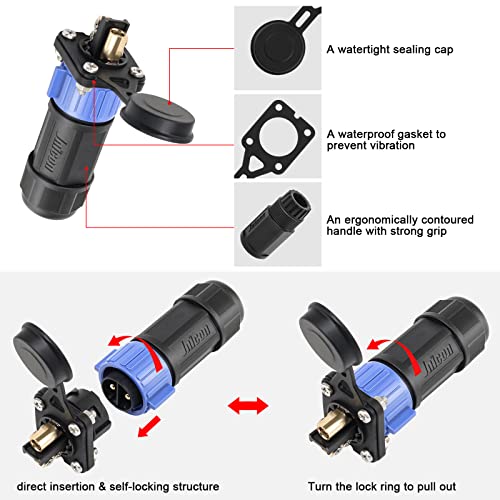 Trolling Motor Plug Receptacle Set, Briidea Marine Boat DC Power
