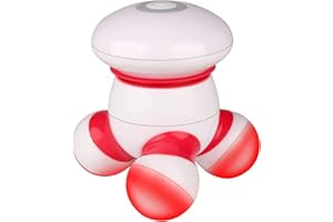 cotsoco Handheld Massager Mini Portable Vibrating Body Massager with LED Light for Hand Head Neck Back Legs Arms Pain Release, Battery Operated, Easy Hand Grip