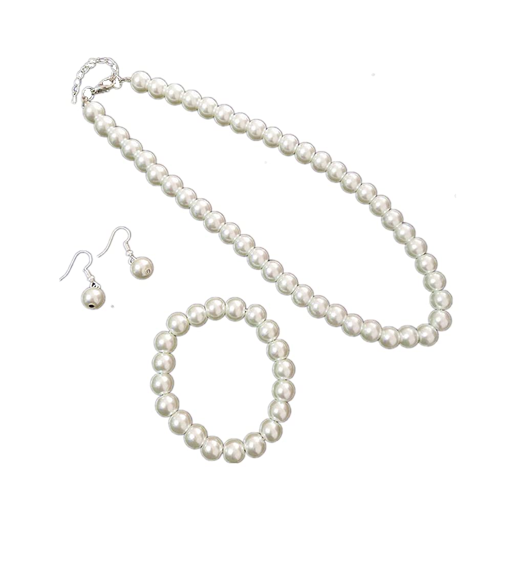 tenghong2021 Fashion Classic Faux Pearl Jewelry Set