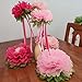 Mybbshower Pink Paper Flower Wedding Centerpiece Birthday Party Backdrop Nursery Room Wall Home Decoration Pack of 9