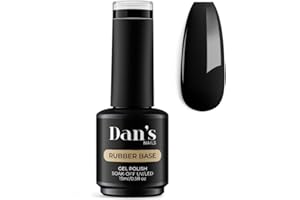 Dan's Nails Black Onyx Rubber Base Gel Coat | Soak off UV/LED Lamp for Professional