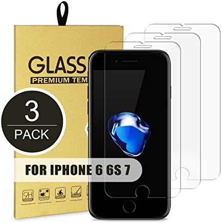 iPhone 7 iPhone 8 Clear Glass Screen Protector Tempered High Hardness Heavy Duty Defense for Apple iPhone 7, iPhone 6S/ 6 iPhone 8(3 Pack)