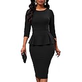 Women's Bodycon Pencil Dress Church Teacher Office Modest Business Wear to Work Sheath Suiting Dresses