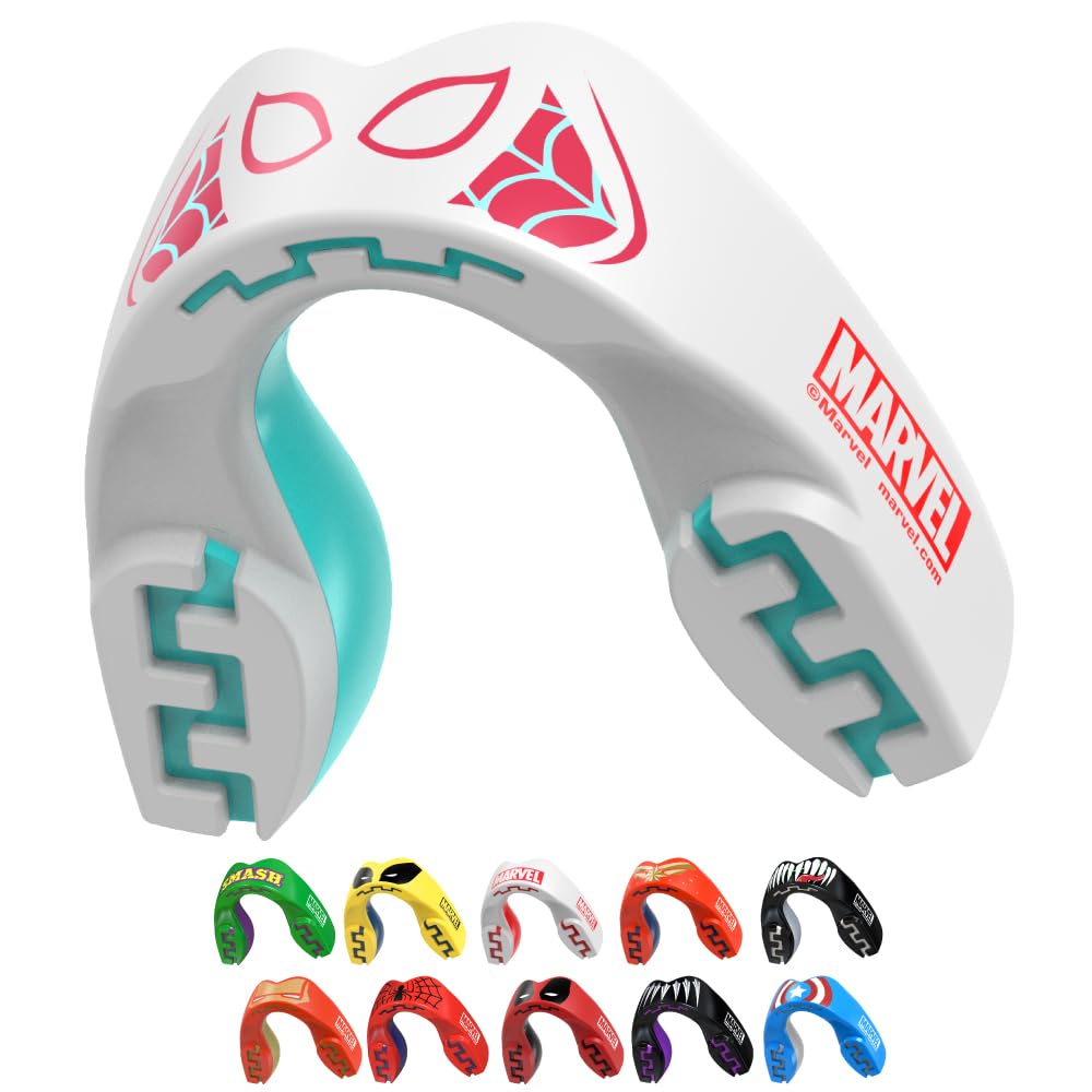 Marvel Spider-Gwen Sports Mouthguard Dual Layer Premium Protection Adults Gum Shield with Case for Boxing, MMA, Rugby, Martial Arts, Judo and All Contact Sports — image 1