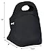 Insulated Neoprene Lunch Bag for Men, Women and Kids | Extra Large to Hold More, Highest Quality Construction, Most Insulating {5mm} Reusable Lunch Box Tote | Unisex Design [Black] by Sweet Concepts