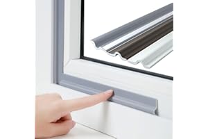 Cuysfead 118 Inch Window Draft Stopper Foam Door Seal Strip Self Adhesive, Window Insulation Tape and Door Side Weather Stripping Soundproof, Door Bottom Sweep Noise Gap Blocker (T Shape, Grey)
