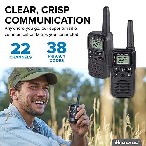 Midland T10 XTALKER, 22 Channel FRS Walkie Talkies Extended Range