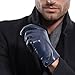 MATSU Men's Nappa Leather Soft Suede Long Fleece Lined Gloves Police Style Ku011