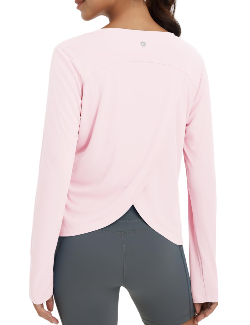 baleaf Women's Long Sleeve Workout Tops Athletic Shirts Split Back Running Gym Quick Dry Sun Protection UPF 50+