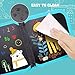Here Fashion Portable Erasable Drawing Board for Kids, Double Sided Reusable Sketchpad Painting Book with 12 Colored Erasable Pens, 8×8 inches 14Page - Airplane