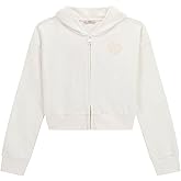 GUESS Girls' Eco Long Sleeve Hooded Sweatshirt with Zipper
