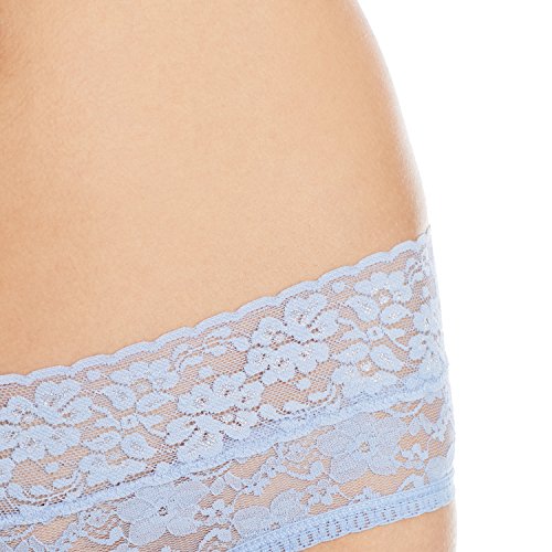 Amazon Brand - Mae Women's Lace Cheeky Hipster Panty, 3 pack, White/Hydrangea/Aqua, X-Large