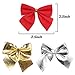BigOtters 36 PCS Gold Silver Red Tree Bows Mini Christmas Ribbon Bows for Christmas Tree Presents Decorations Charms Ornaments