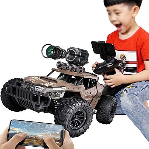 PETRLOY High Speed RC Off-Road 4WD 2.4Ghz Rock Crawler Vehicle With Wi-Fi 480p/720p HD Camera Gifts For Kids And Adults 1:12 Ratio All Terrain Wireless Remote Control Monster Truck Gravity Sensing Con