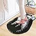 USTIDE Black Cute Sleeping Cat Decor Doormat, Bedroom Non-Slip Area Rug,Tabby Cat Carpet 31.4