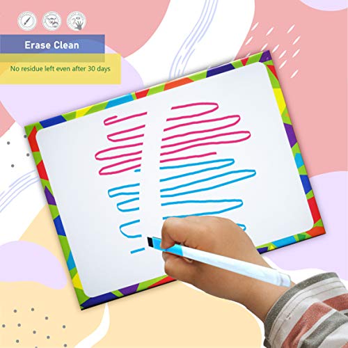 Lined Dry Erase Board for Kids with 6 Markers, Premium Double