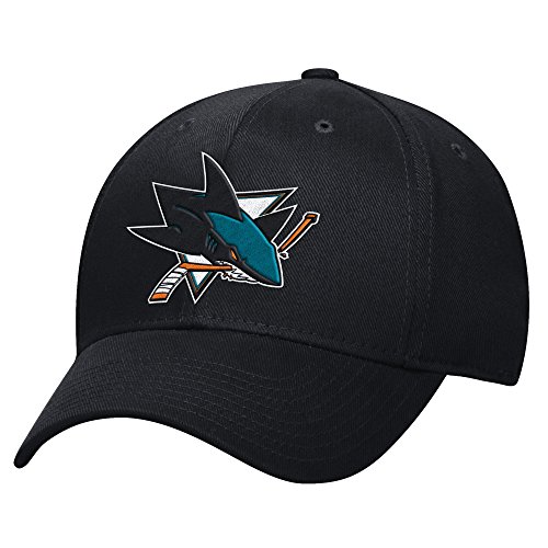 NHL San Jose Sharks Men's Basic Pro Shape Flex Cap, Large/X-Large, Black