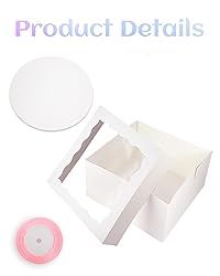 Bakepacker 36pcs 12x12x8 Inches Cake Boxes with