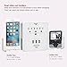 BESTTEN Wall Mount Surge Protector with 3.1A Triple USB Charging Ports, 3 AC Outlet Plugs and 2 Slide Out Phone Holders, ETL Certified