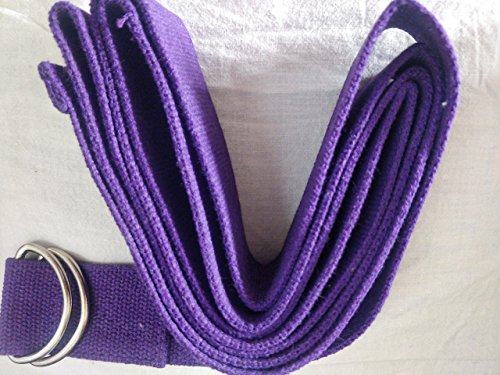 Durable Handwoven Cotton Yoga/Exercise Strap or belt for stretching, general fitness, flexibility, yoga, physical therapy - Purple - Thumbnail 2