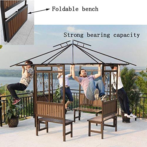 HLZY Gartenmöbel Pavillon 10x10 FT Außen Gazebos for Patios, im Freien doppelte Dachlüftungs Hinterhof Canopy Deck… – Bild 3