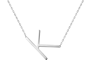 WIGERLON Stainless Steel Initial Letters Necklace for women and girls color gold and Silver from A-Z