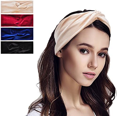 Elastic Womens Headband, Floral Bohemia Style Bunny Ears Bow Headband Hairband, Set 5