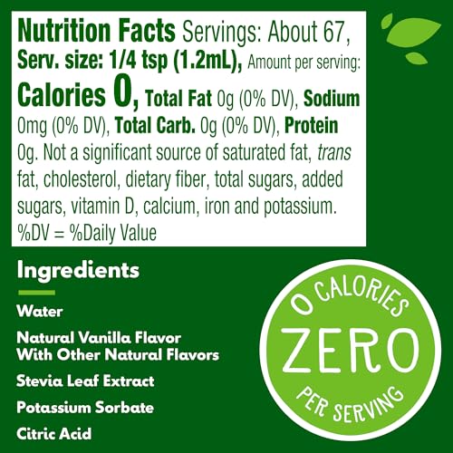 TRUVIA ZERO-CALORIE LIQUID SWEETENER FROM THE STEVIA LEAF, VANILLA FLAVOR, 2.7 FL OZ BOTTLE