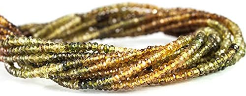 2.5mm Brown Green Tourmaline Faceted Rondelle Beads 13 inch 202 piece