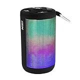 KZY Portable Wireless Bluetooth Speaker, New Upgrade Waterproof Shockproof Stereo Speaker with 3D Plus Enhanced Bass and 6 LED Visual Light, and Include One Free Mini Bluetooth Speaker Gifts(Black)