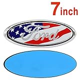 Ruanye For FORD 7 Inch Front Grille Tailgate Emblem, 3D Oval 3M Double Side Adhesive Tape Sticker Badge for Ford Escape Excursion Expedition Freestyle F-150 F-250 F350 (American Flag B)