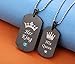 His Queen Her King Couple Pendant Necklaces His & Hers Matching Set Titanium Stainless Steel Couple Pendant Necklace Engraved Jewelry Set, Perfect for Anniversary, Valentine's Day, Romantic Gifts for Him and Her, in a Gift Box