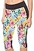 Timemory Womens Printed GYM Athletic Workout Capri Leggings Running Tights