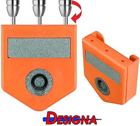 Designa Permapoint Pro Dart Sharpener With Point Protector And Flight Holder (Orange)