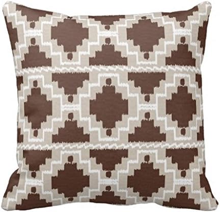 Ikat Aztec Tribal Chocolate Brown And Taupe Pillow Case