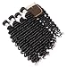 4 Bundles Brazilian Deep Wave Human Hair With Closure Unprocessed Virgin Hair Extesion Deep Curly Remy Hair With Lace Closure Middle Part Natural Color (22 24 26 28+18 Lace Closure)