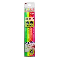KUTSUWA Hi LiNE Highlighter Pencil, 4 brilliant