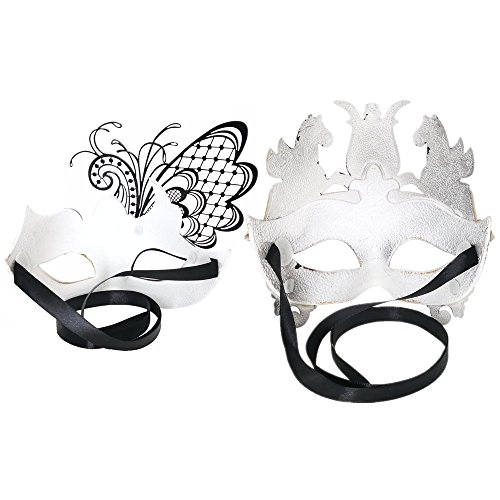 Glod Butterfly Women and Roman Men Mask Masquerade Couples Mask for Venetian - Thumbnail 6