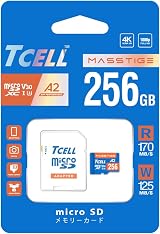 Tcell 256GB microSDXC Card Adapter A2 U3 V30 4K 170MB/s for DJI Gopro Osmo view 9