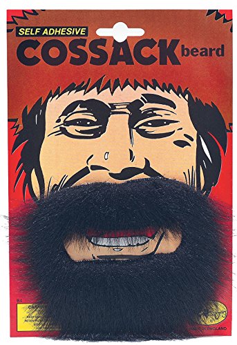 Fancy Dress Party Stick On Fake Facial Hair Russian Pirate Cossack Beard Black