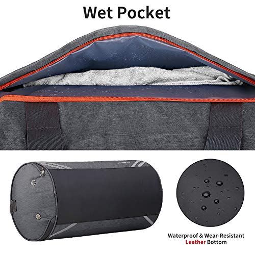 CANWAY-Faltbare-Sporttasche-Faltbare-Reisetasche-mit-dem-schmutzigen-Fach-und-Schuhfach-Leichtgewicht-45L-fuer-Maenner-und-Frauen