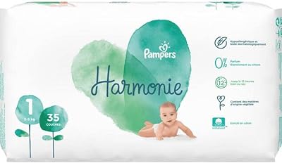 Pampers Harmony Diapers Size 1 2-5 kg 35 Count - Hypoallergenic