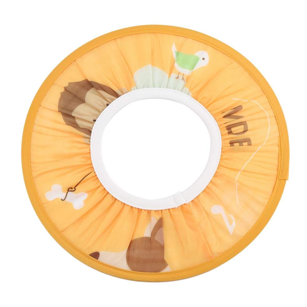 Elastic Kids Shampooing Cap, Soft Waterproof Cloth Bathing Shower Eye Hat for Kids Children Baby(Orange)