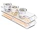 mDesign Stackable Storage Organizer Tray with Pull Front Handle for Kitchen, Pantry, Cabinet, Fridge/Freezer - Shallow Bin for Snacks, Produce, Vegetables, Pasta - BPA Free, Food Safe - 4 Pack, Clear